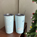 Axyaa Christmas Thermal Tumbler 550ml Stainless Steel Insulated Mug
