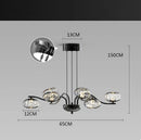 Axyaa Glass Ball Chandelier: Modern Luxury Living Room Light