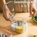 Axyaa Multi-grid Seasoning Box with Spoons, Sealed Lid, Transparent Spice Jar, Moisture-proof Container