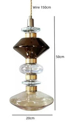Axyaa Amber Glass Hotel Lamp: Retro Postmodern LED Bedside Lighting
