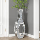Axyaa Silver Crystal Hollow Floor Vase 30” Tall