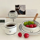 Kawaii Korean Ceramic Plate Cup Set by Axyaa - 5/8 inch Tableware & Decor