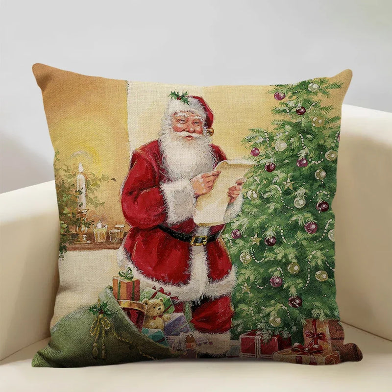 Axyaa Christmas Tree Santa Claus Cushion Cover 45x45cm