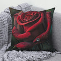 Axyaa Rose Flower Print Square Cushion Cover Pillowcase