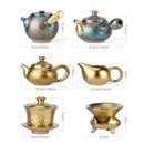 Axya Luxury 24k Gold Tea Set: Bone Teapot & Teacup Set