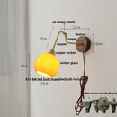Axyaa Amber Glass LED Wall Lights Pull Chain Switch - Modern Nordic Design