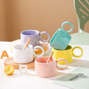 Axya Korean Style Splash Ink Ceramic Tea Cup, Wholesale Milk Coffee Mug, Couples Cup