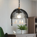 Axyaa Iron Bird Cage Chandelier: Stylish LED Hanging Lamp for Indoor Decor