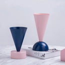 Axyaa Geometric Triangle Flower Vase Home Decoration Arrangement Accessories - Creative Metallic Finish
