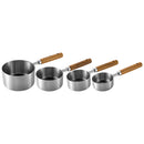 Axyaa Measuring Spoons & Cups Set Wood Handle Stainless Steel Baking Tools