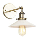 Axyaa White Glass LED Wall Sconce Vintage Industrial Wall Light