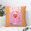 Axyaa Aperol Spritz Themed Pillow Covers for Sofa, Bedroom, Car