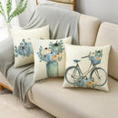 Big Blue Pumpkin Bike White Pillowcase Set for Home Decor - Axyaa