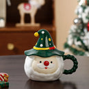 Axyaa Santa Claus Ceramic Mug with Lid and Elf Cap