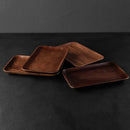 Axyaa Black Walnut Wooden Breakfast Snack Dish Hotel Cafe Tableware