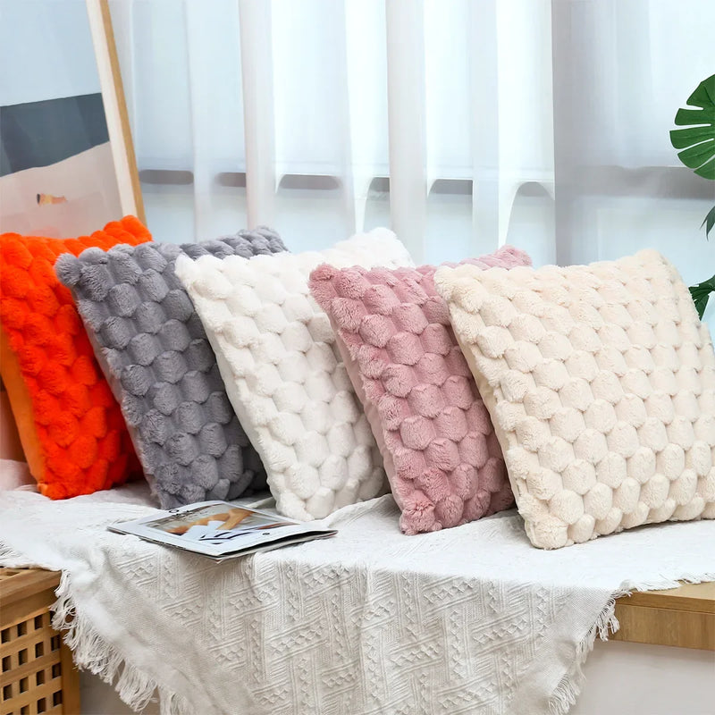 Axyaa Winter Plush Cushion Cover - Sofa Bed Room Decor Pillowcase