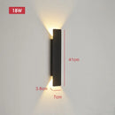 Axyaa 18W LED Black Outdoor Waterproof Wall Lamp Aluminum Exterior Lighting