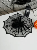 Axyaa Halloween Spider Web Lace Placemats for Gothic Party Table Decor