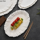 Axyaa Ceramic Fish Plate with Irregular Flower Edge - Molecular Tableware