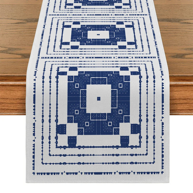 Axyaa Geometric Lines Pattern Table Runner for Dining and Coffee Table Decor