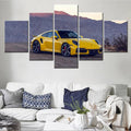 Axyaa Yellow Supercar Performance 911 Canvas Wall Art Home Decor Pieces