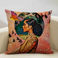 Axyaa African Lady Oil Painting Pillow Case Home Sofa Art Decoration Cover