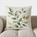 Axyaa Elegant Leaf & Dots Throw Pillow Cover