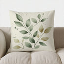 Axyaa Elegant Leaf & Dots Throw Pillow Cover