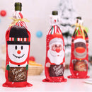 Axyaa Christmas Wine Bottle Covers Santa Claus Snowman Elk Xmas Table Festival Decoration