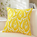 Axyaa Olive Green Yellow Floral Embroidery Pillow Cover 45x45cm Square Home Decoration