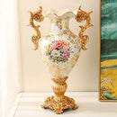 Axyaa European Retro Vase Resin Decoration for Home Foyer, Living Room, TV Cabinet