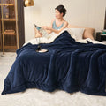 Axyaa Double Layer Milk Fleece Blanket: Cozy Lambswool Design for Autumn Winter
