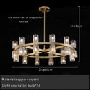 Axyaa Black Brass Crystal Chandelier - High Quality Luxury Ceiling Hanging Lamp