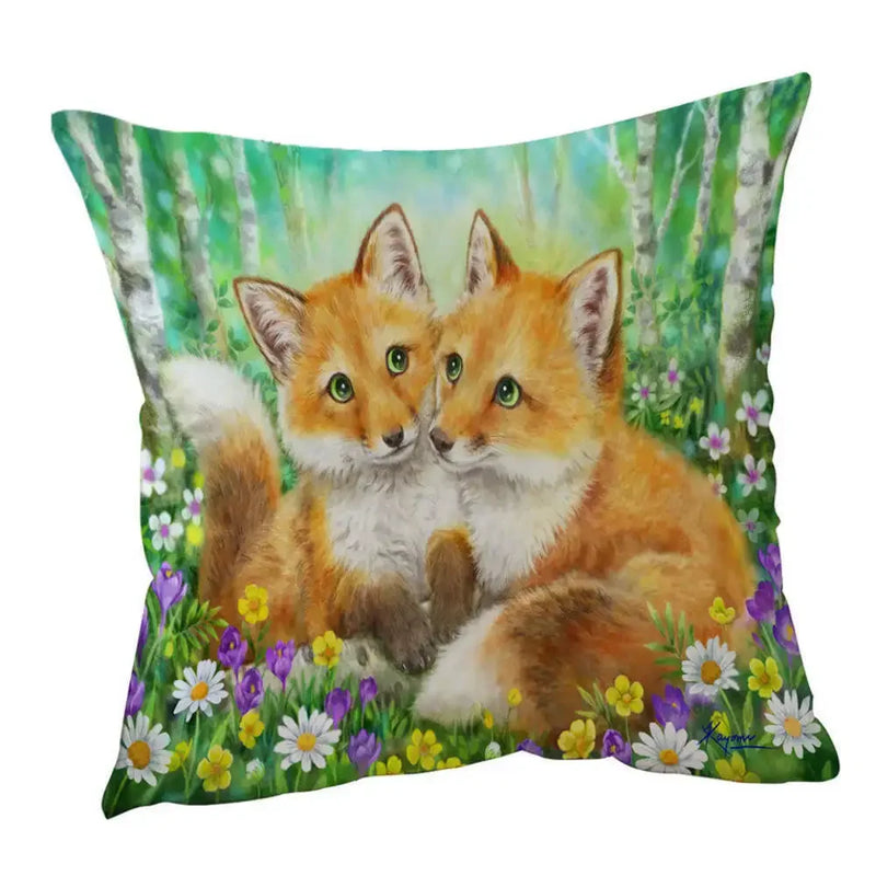 Axyaa Wildlife Animals Cushion Covers 45X45CM Wolf Fox Tiger Christmas Cats Girls