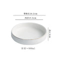Axyaa Circular Ceramic Salad Plate Set for Molecular Cuisine and Steaks