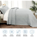 Axyaa Oversized King Microfiber Bedspread Set with Geometric Design