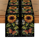 Axyaa Sunflower Silhouette Table Runner: Rustic Wedding Party & Home Decor