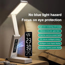Axyaa Foldable Desk Lamp with Clock USB Charging, Rechargeable LED Reading Light