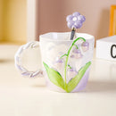 Axyaa Lily of The Valley 3D Flower Cup and Spoon Set