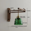 Axyaa Ceramic Copper LED Wall Lights Pull Chain Switch Nordic Bedside Lamp