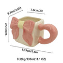 Axyaa Floral Bow Ceramic Coffee Cup - Exquisite 3D Design, Perfect for Tea or Milk