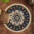 Axyaa Round Retro Bedroom Rug Soft Carpet Washable Living Room Lounge Mat
