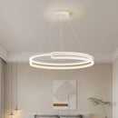 Axyaa LED Round Chandelier: Dimmable Ceiling Lamp for Modern Home Lighting Fixtures