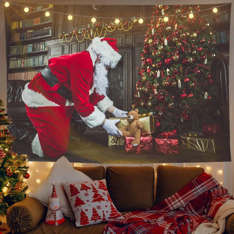 Axyaa Santa Claus Tapestry: Festive Home Decor for Parties, Living Room, Bedroom