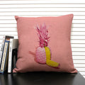 Axyaa Cactus Pineapple Pattern Cushion Cover 45x45 Linen Pillowcase