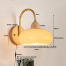 Axyaa Modern LED Wall Light: Glass Iron Wood Nordic Bedside Lamp for Home Decor
