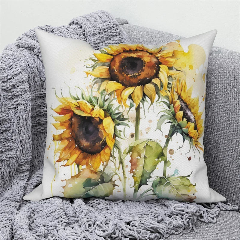Sunflower Decorative Pillow Cover by Axyaa | Sofa, Car, Living Room Decoration