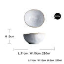 Axyaa Ceramics Irregular Shape Rice Salad Bowls Flat Dishes Desserts Plate