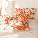 Axyaa Tufted Tassel Boho Cushion Cover in Warm Colors