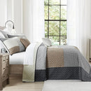King Size Cotton Patchwork Bedspread Set with Pillow Shams by Axyaa